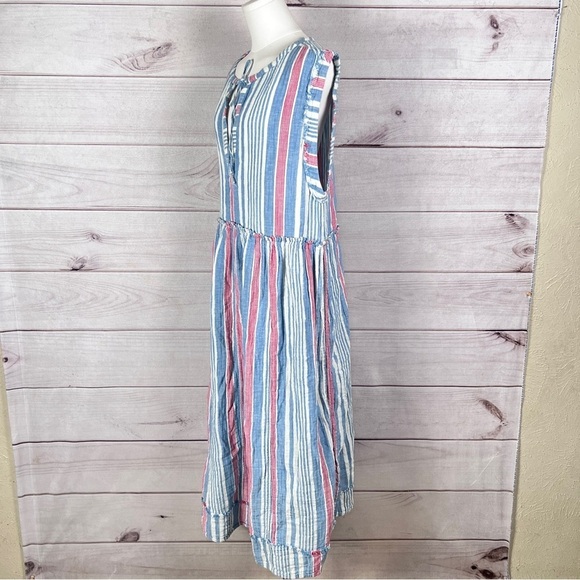 Free People We the Free Surf Striped Maxi Dress Blue Sleeveless Sz S - Picture 7 of 11